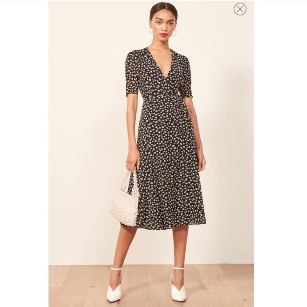 REFORMATION Mona Wrap Mini Dress